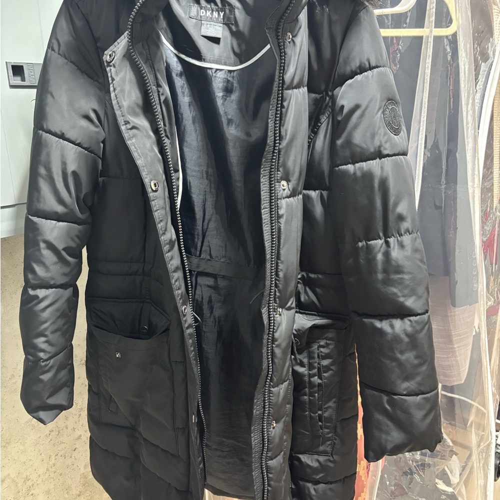 DKNY Black Winter Jacket Lg